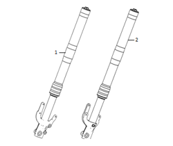 Diagram and parts of Front suspension for SUPER SOCO TC - Energy Group Canada