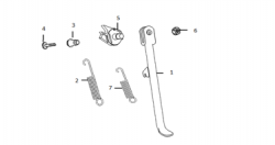 Diagram and parts of Kick stand for SUPER SOCO TSX - Energy Group Canada