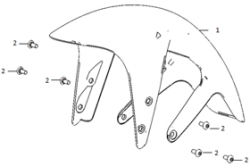 Diagram and parts of Front fender for SUPER SOCO TSX - Energy Group Canada
