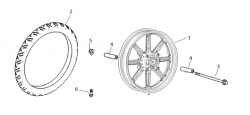 Diagram and parts of Front wheel for SUPER SOCO TSX - Energy Group Canada