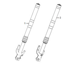 Diagram and parts of Front suspension for SUPER SOCO TSX - Energy Group Canada