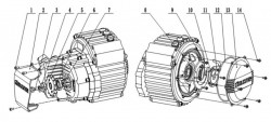 Schéma du couvert coté transmission TINBOT KOLLTER ES1 PRO-Groupe Énergie Canada