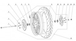 Schéma de la roue arrière de route TINBOT KOLLTER ES1 PRO- Groupe Énergie Canada