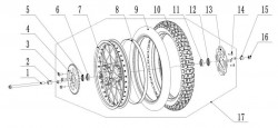 Diagram of motocross rear wheel TINBOT KOLLTER ES1 PRO - Energy Group Canada