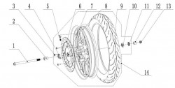Diagram of front street wheel for TINBOT KOLLTER ES1 PRO - Energy Group Canada