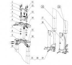 Diagram of front a arm parts for TINBOT KOLLTER ES1 PRO - Energy Group Canada