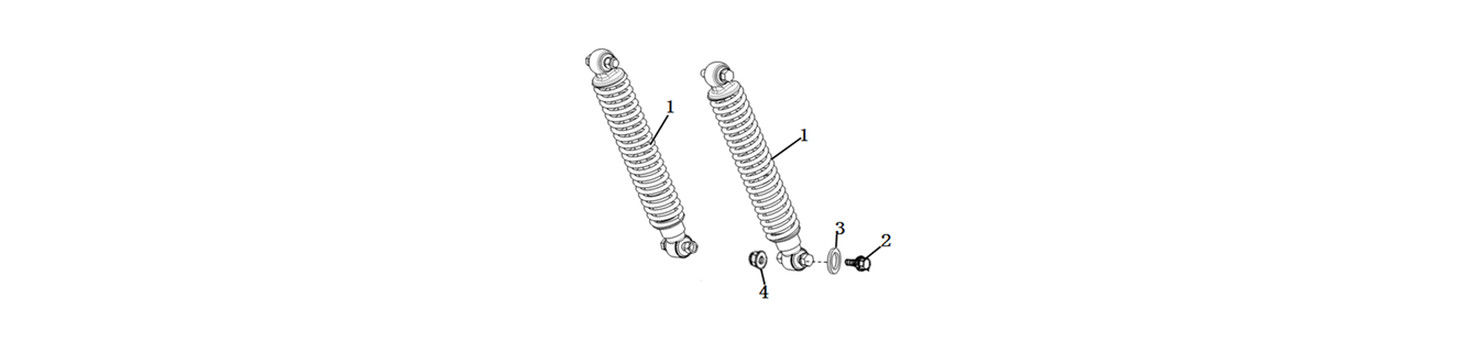 Diagram for the rear suspension for scooter VMOTO - CUMINI - ENERGY GROUP