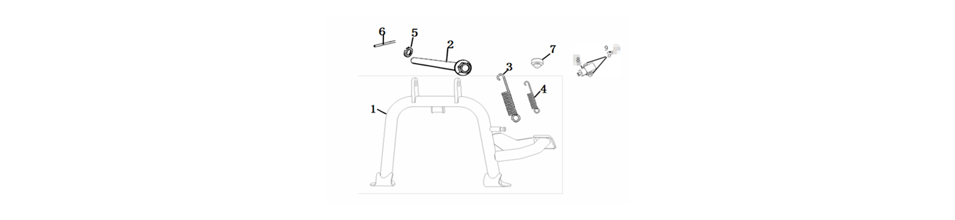 Diagram for the main kick stand of scooter VMOTO CUMINI - ENERGY GROUP