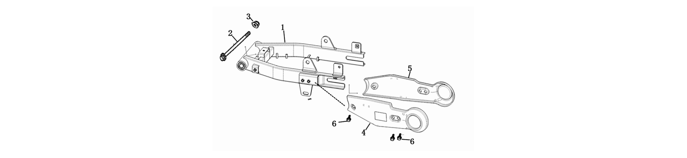 Diagram of the swing arm for the scooter VMOTO CUMINI - ENERGY GROUP