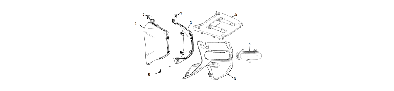 Diagram of rear cover for scooter VMOTO CUMINI - ENERGY GROUP