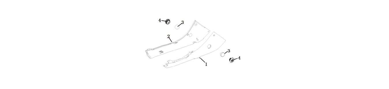 Diagram of the side body for the scooter VMOTO CUMINI - ENERGY GROUP