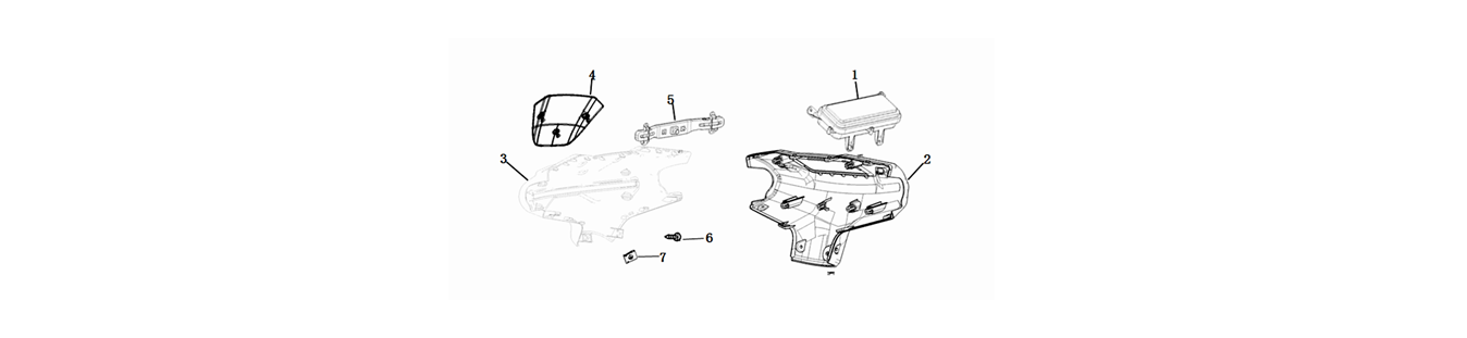 Diagram of the plastic for handle bar of scooter VMOTO CUMINI - ENERGY GROUP