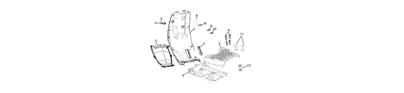 Diagram for the plastic body of scooter VMOTO CUMINI - ENERGY GROUP