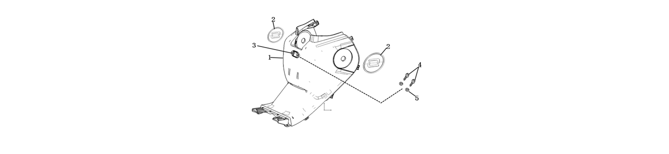 Diagram of lower seat cover body for scooter VMOTO CUMINI -