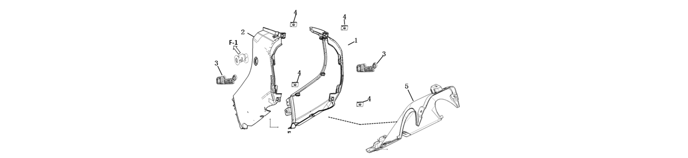 Schéma des Carénages latéraux pour scooter VMOTO CUMINI - GROUPE ENERGIE