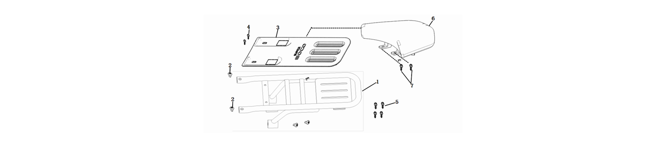 Diagram of the rear rack for scooter CUMINI of VMOTO - ENERGY GROUP