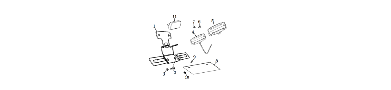 Diagram of plate bracket for scooter CUMINI of VMOTO - ENERGY GROUP