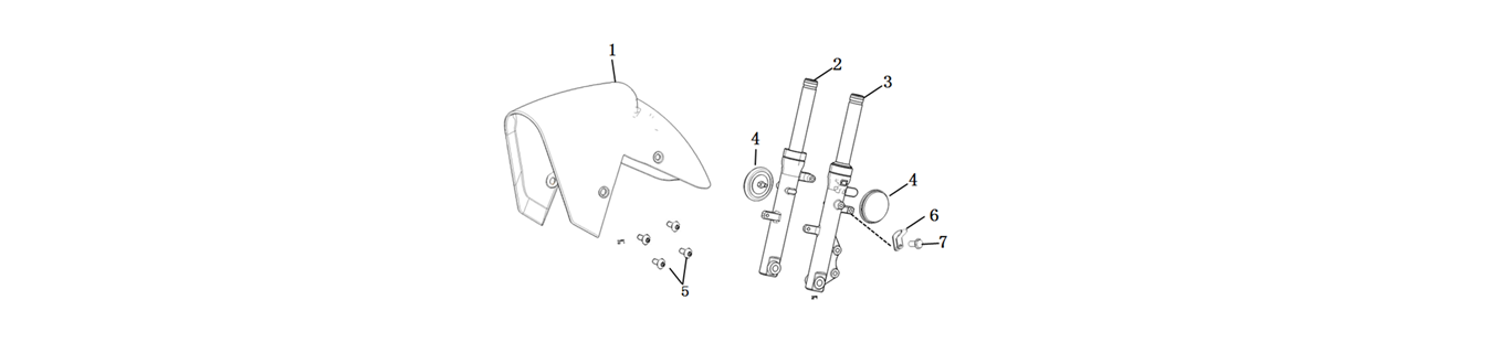 Schéma suspension avant pour scooter CUMINI de VMOTO - GROUPE ENERGIE