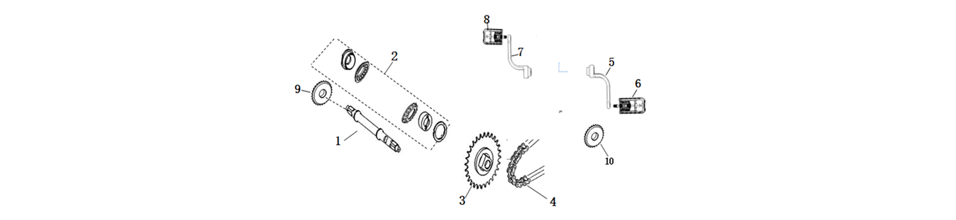 Diagram of pedal system for scooter CUMINI of VMOTO - ENERGY GROUP