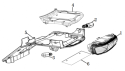 Diagram and parts of Rear light parts for SUPER SOCO CPX - Energy Group Canada