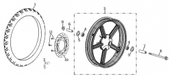 Diagram and parts of Front wheel SUPER SOCO STREET HUNTER- Energy Group Canada
