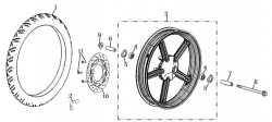 Schéma et pièces de Roue avant SUPER SOCO STREET HUNTER - Groupe Énergie Canada