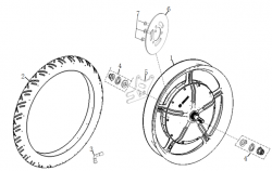 Diagram and parts of Rear engine wheel for SUPER SOCO STREET HUNTER