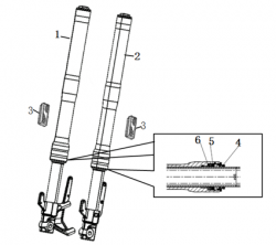Diagram and parts of suspension SUPER SOCO STREET HUNTER - Energy Group Canada